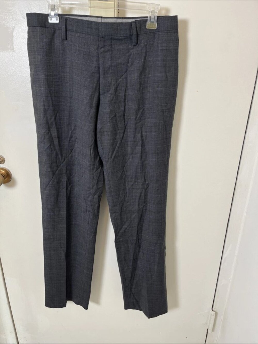 Banana Republic Men’s 31x32 Gray Plaid Stretch Wool Dress Pants